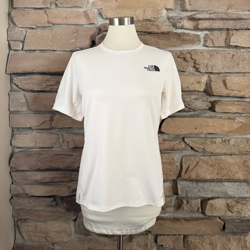 The North Face Womens FlashDry Performance Tee Off White Large Short Sleeve